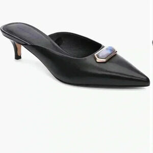 Sanctuary All Night Black Mule Pointed Toe Kitten Heel Size 7.5